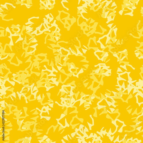 UFO military camouflage seamless pattern in different shades of yellow color