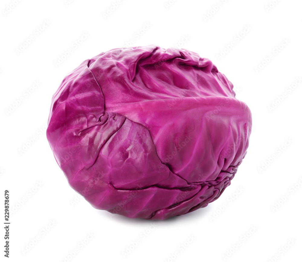 Obraz premium Fresh red cabbage on white background
