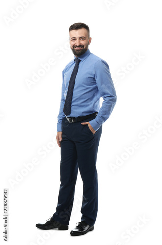 Confident businessman on white background © Pixel-Shot