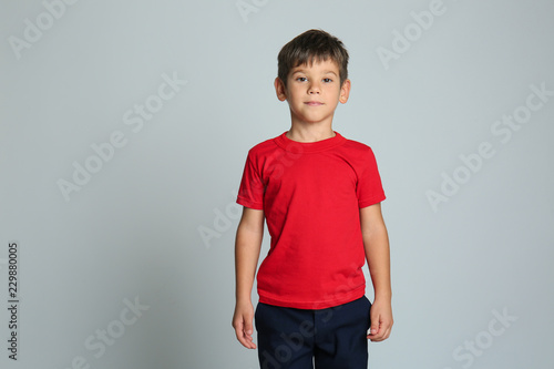 Cute little boy in t-shirt ...