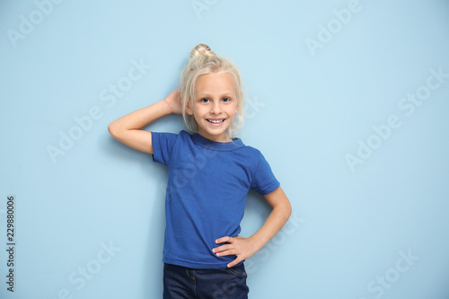Cute little girl in t-shirt...
