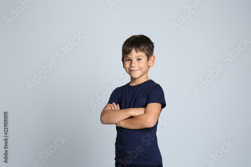 Cute little boy in t-shirt ...