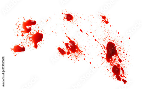 Blood splashes on white bac...