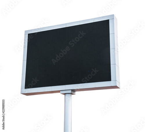 blank black billboard on white background