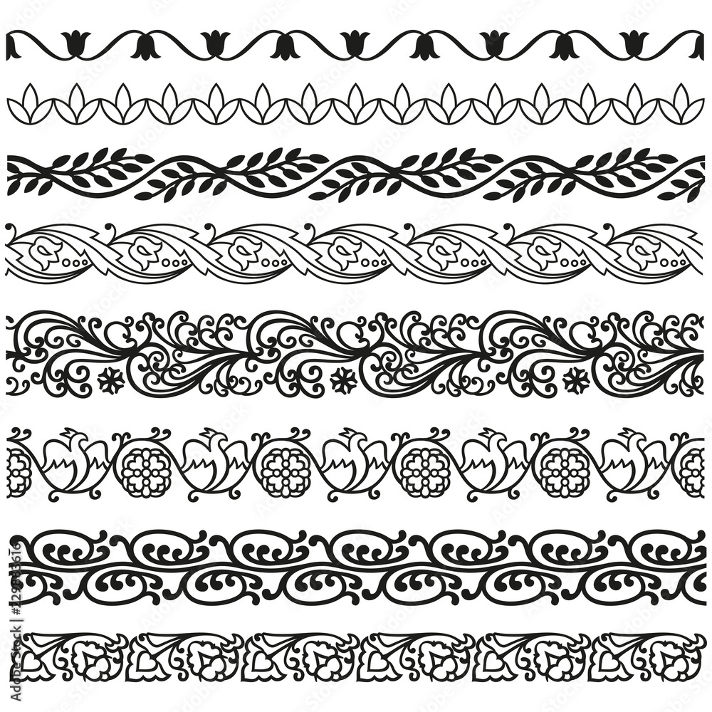 Border, lines ornamental vinage set Border, lines ornamental vinage set