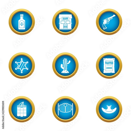 Bailiff icons set. Flat set of 9 bailiff vector icons for web isolated on white background