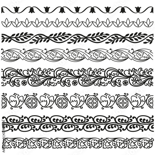 Border, lines ornamental vinage set
