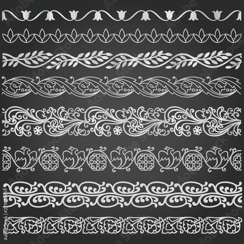 Border, lines ornamental vinage set