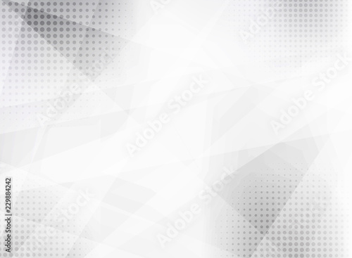 Abstract white and gray geometric background with halftone design texture. © phochi
