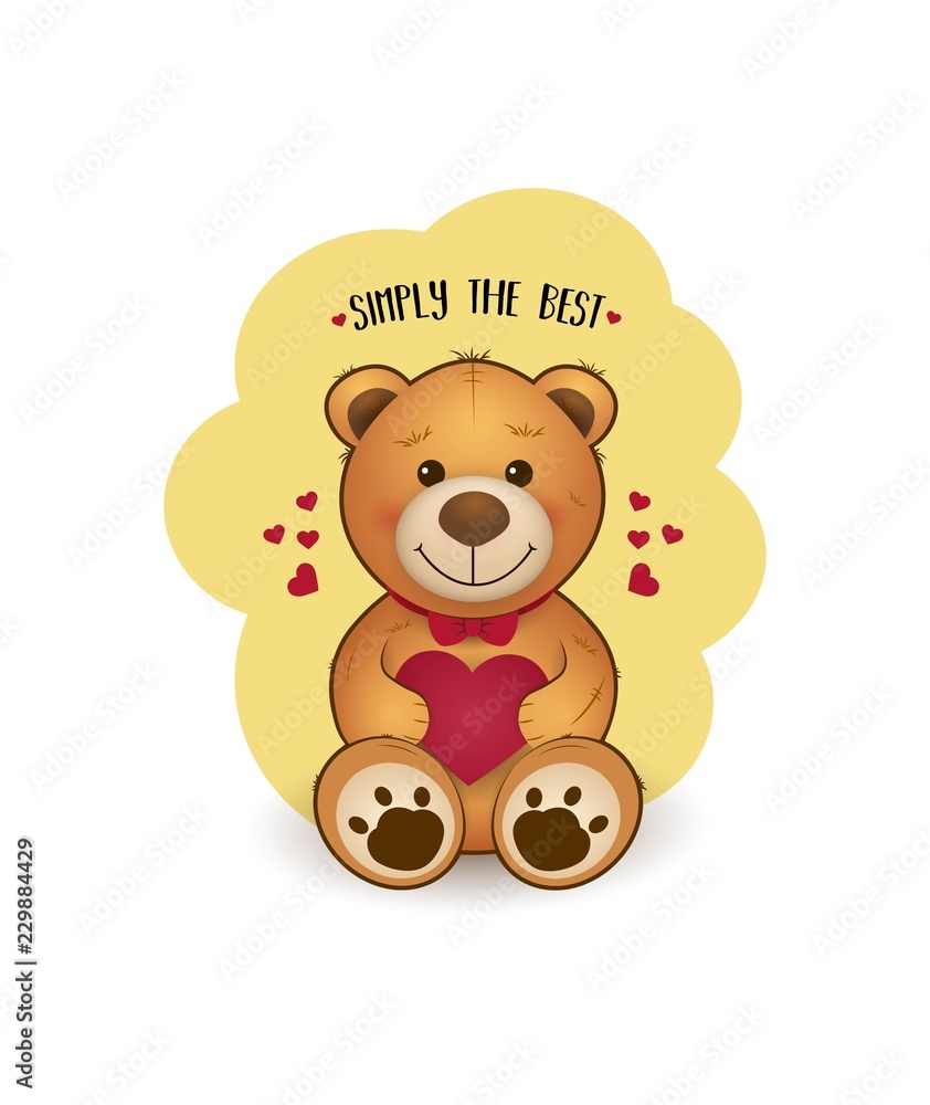 Fototapeta premium Simply the best. Cute illustration with quote