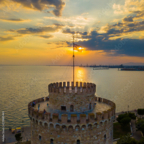 White Tower of Thessaloniki, aerial shot