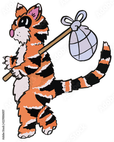 Hobo Adventure Travelling Cat Vector Illustration