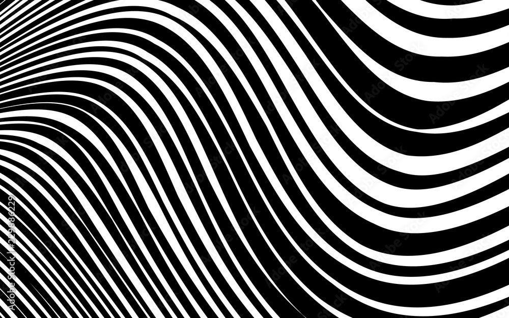 Abstract Warped Black and White Lines Background