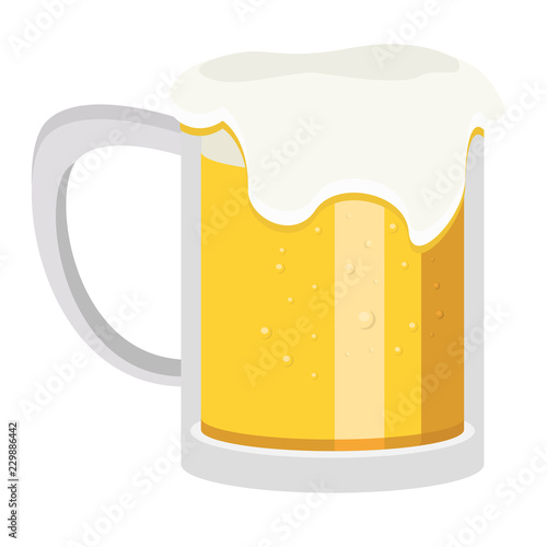 Glass of beer on a white background, vector illustration, EPS 10.