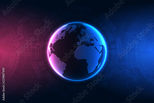 Technology concept. Internet connection  abstract technology graphic design..The concept of global network connectivity . Vector Illustration