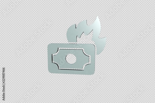 grey Bankrupt 3D illustration on transparent background