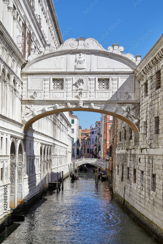 Bridge of Sighs in a sunny day in Venice, Italy