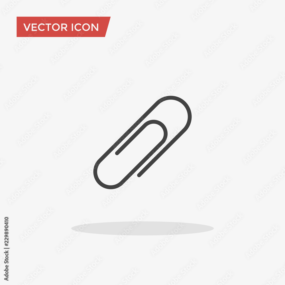 Paperclip Icon in trendy flat style isolated on grey background. Vector illustration, EPS10.