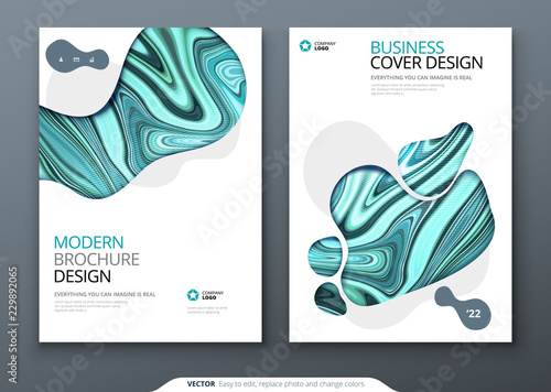 Brochure template layout design. Corporate business annual report, catalog, magazine, flyer mockup. Creative modern bright concept with marble background. Vector