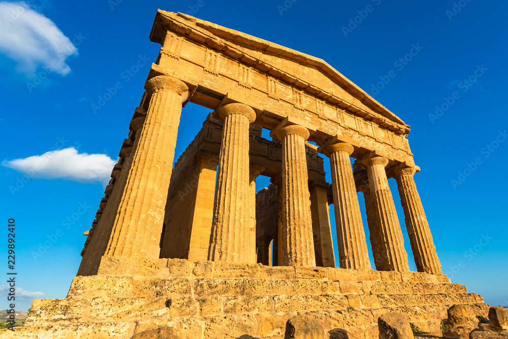 Temple of Concordia, located in the park of the Valley of the Temples in Agrigento, Sicily, Italy Temple of Concordia, located in the park of the Valley of the Temples in Agrigento, Sicily, Italy