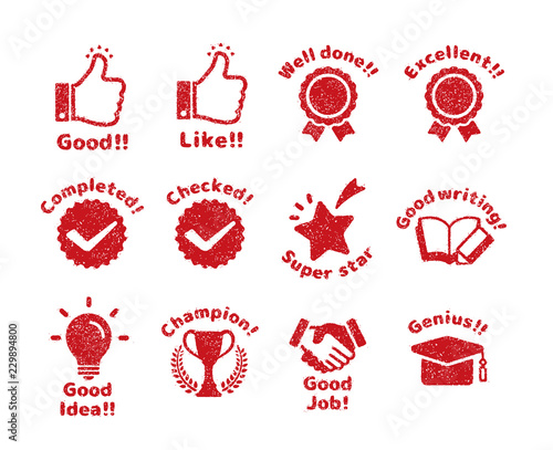 rubber stamp icon set (for teachers using at school)