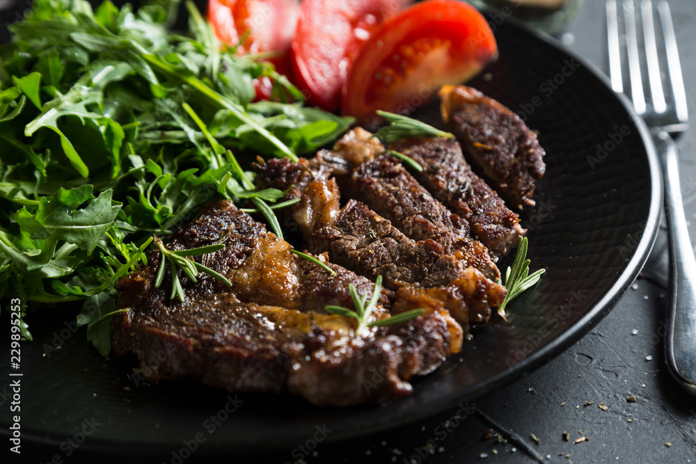 Grilled beef entrecote with vegetables Grilled beef entrecote with vegetables