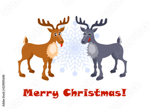 cartoon christmas deer vector