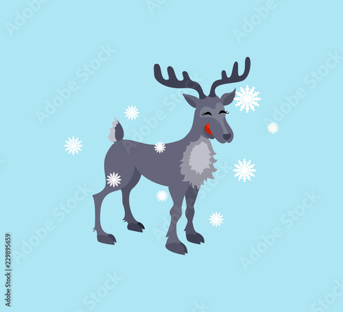 cartoon christmas deer vector