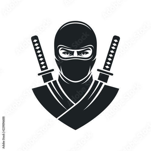 Ninja warrior mascot logo vector
