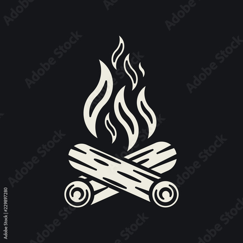Bonfire icon. Campfire logo