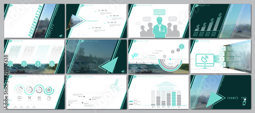 Multifunctional colorful, green presentation template.Vector infographic, set, elements, white background.Postcard,corporate report,marketing,advertising, banners.Track,digital,photo,web,annual report