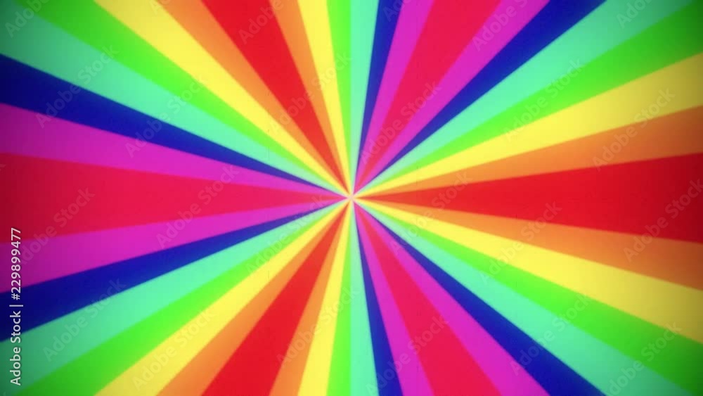 A rainbow pinwheel colorful animation, moving rays of different colors. Style: 1970s, aged, with vignette and flickering.
A rainbow pinwheel colorful animation, moving rays of different colors. Style: 1970s, aged, with vignette and flickering.
