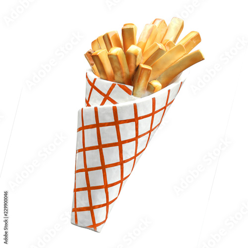 Εκτύπωση καμβά Cornet de frites (factice) / French fries box