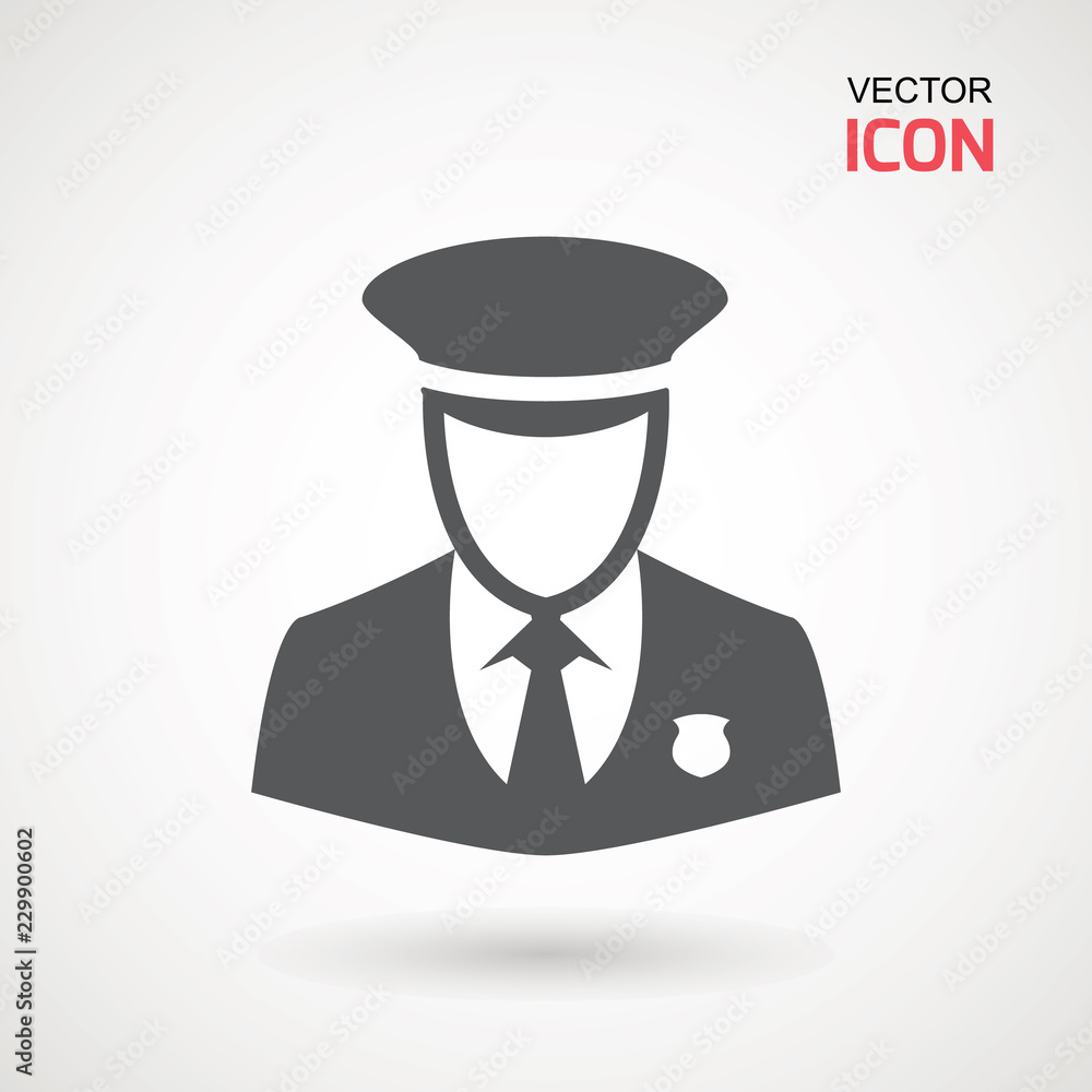 Police Icon vector. Policeman Officer avatar illustration. Soldier icon. Element of war and piece. Signs and symbol for websites, web design, mobile app on white background. Police Icon vector. Policeman Officer avatar illustration. Soldier icon. Element of war and piece. Signs and symbol for websites, web design, mobile app on white background.