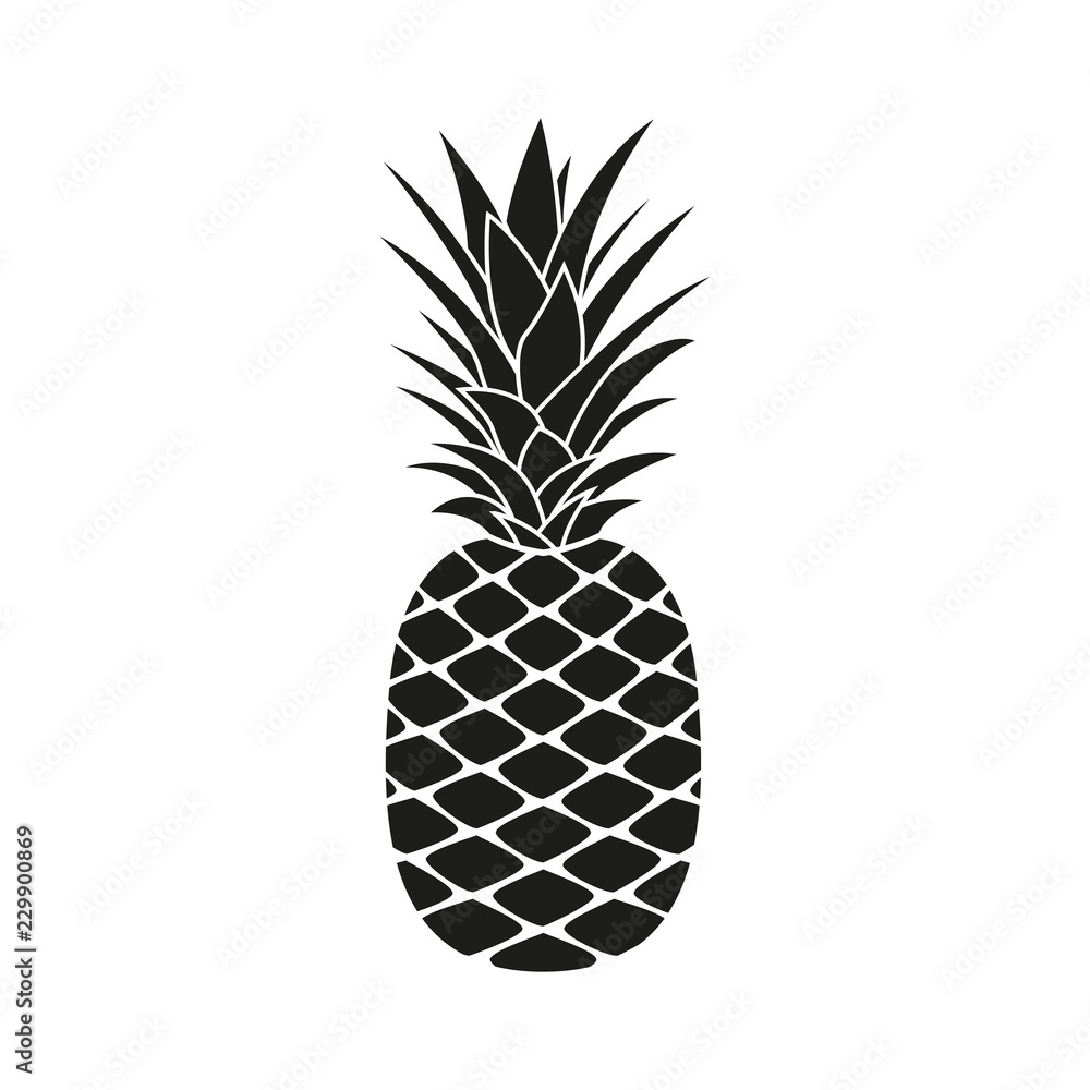 Obraz premium Pineapple icon. Summer and Tropical fruit logo. Vector illustration.