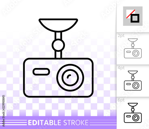 Dvr simple black line vector icon