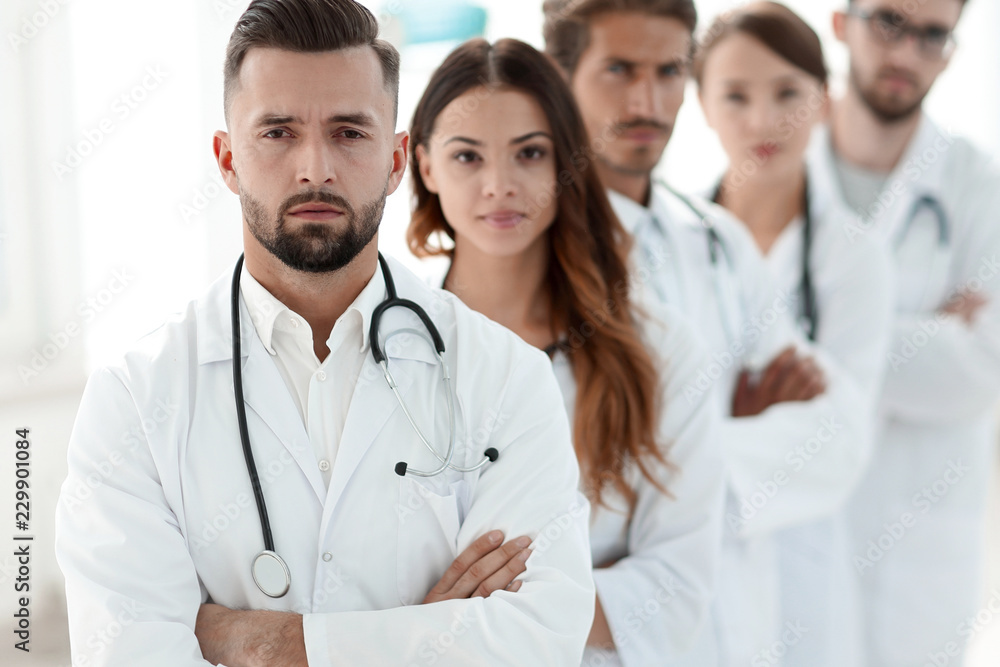 Portrait of medical team standing together Portrait of medical team standing together
