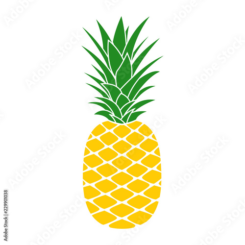 Pineapple icon. Tropical fruit. Ananas print. Vector illustration.