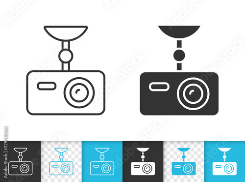 Dvr simple black line vector icon