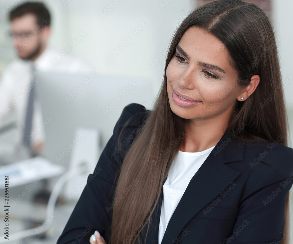 closeup of confident business woman closeup of confident business woman