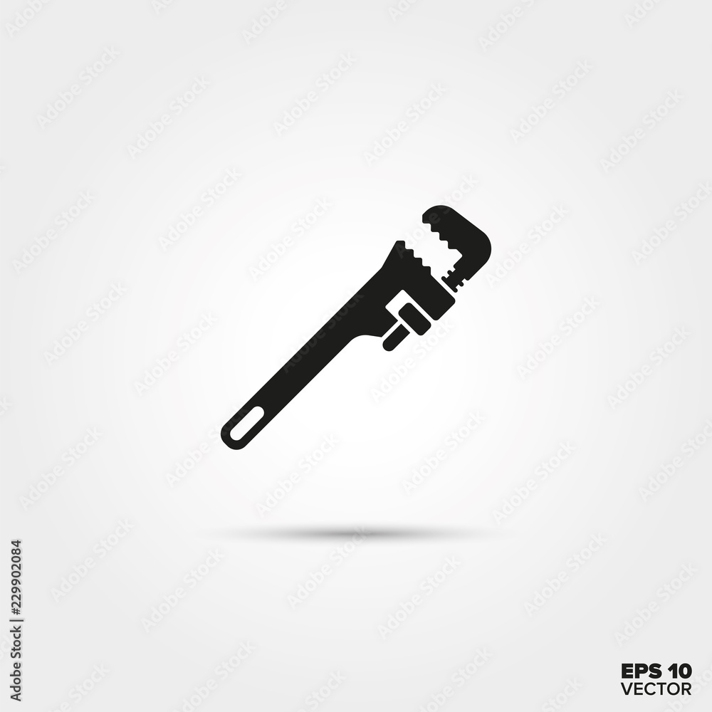 Adjustable wrench vector  icon