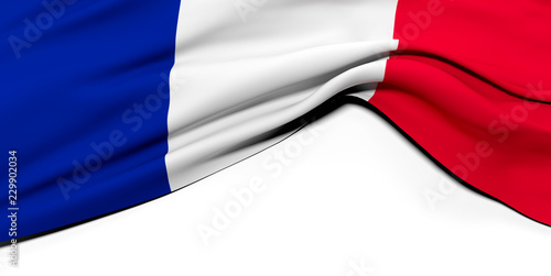 Obraz na płótnie Drapeau Français plissé