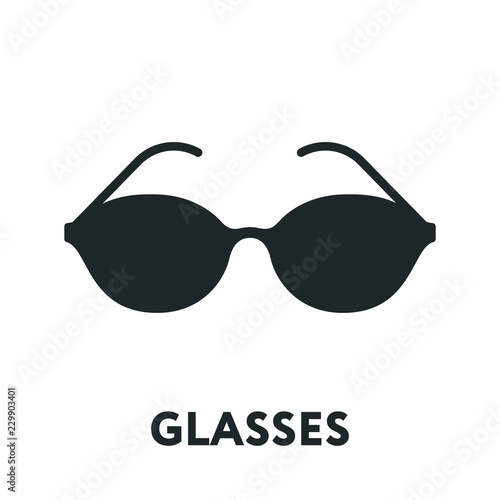 Glasses and Sunglasses Model. Optical Spectacles Fashion Lens. Vector Flat Line Icon.