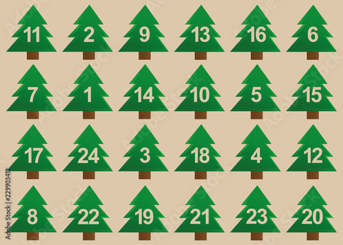 christmas tree advent calendar green