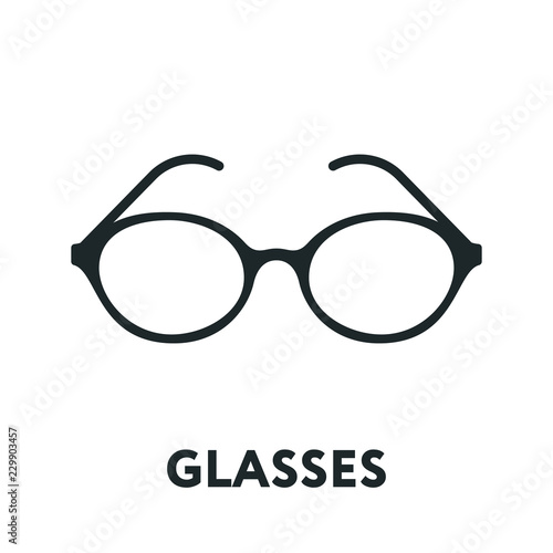 Glasses and Sunglasses Model. Optical Spectacles Fashion Lens. Vector Flat Line Icon.