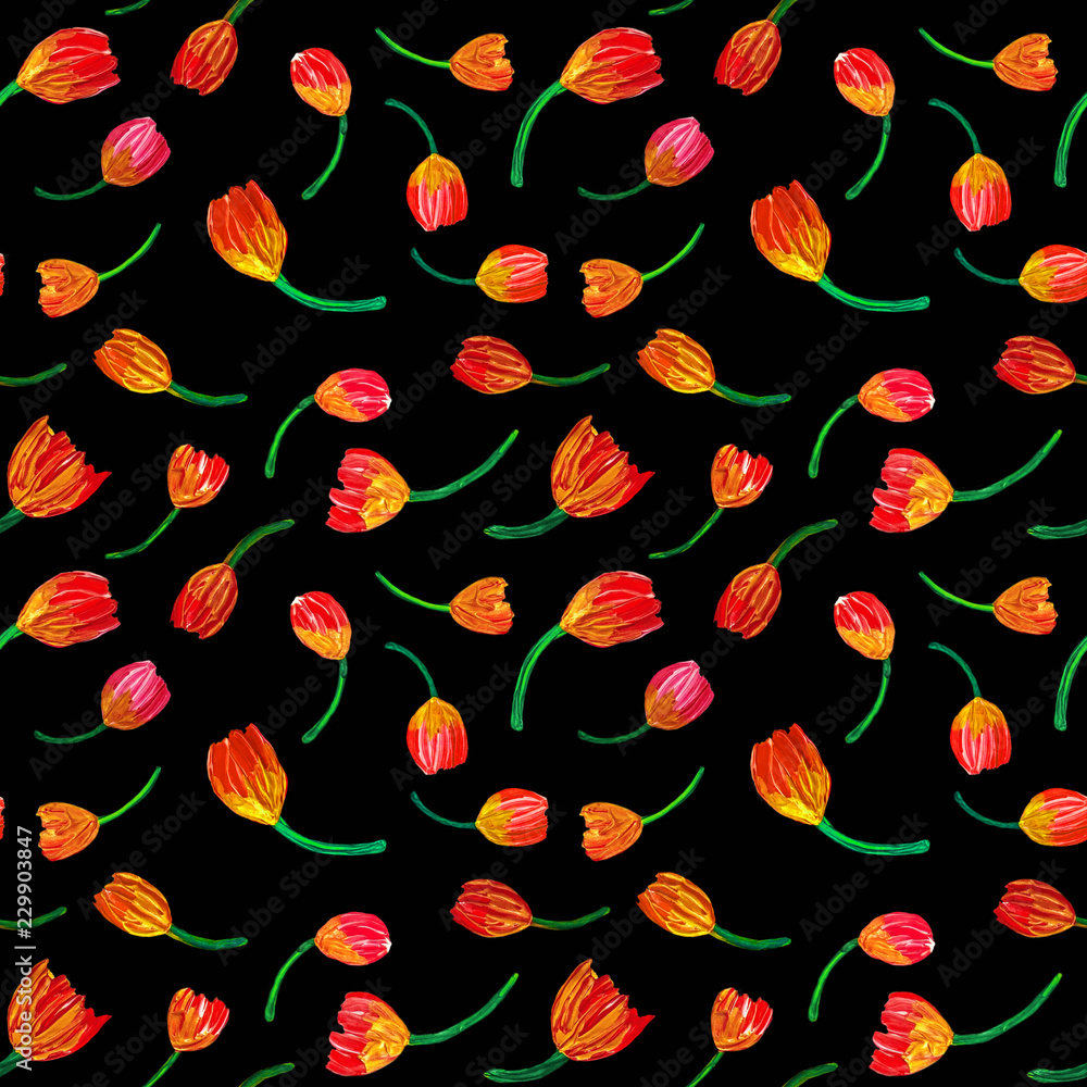 Tulips seamless pattern. Tulips seamless pattern.