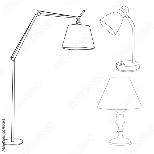 vector, sketch floor lamp