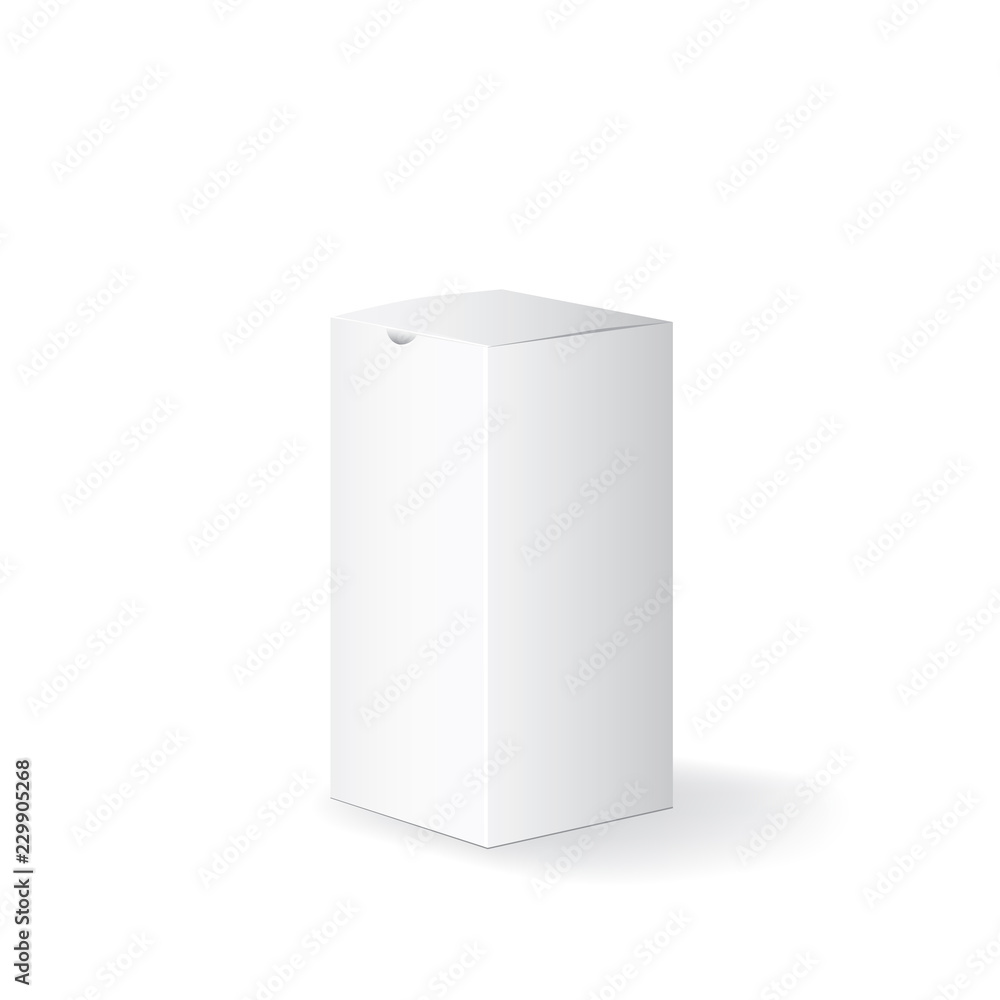 White package box. Packaging mock up template. Good for a food, electronics, software, cosmetics design and other products. illustrated White package box. Packaging mock up template. Good for a food, electronics, software, cosmetics design and other products. illustrated
