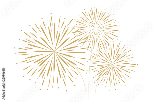 new year fireworks decoration isolated on white background