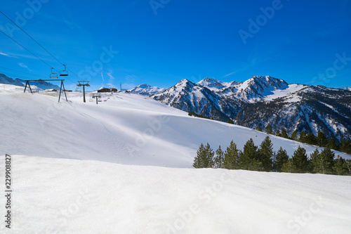 Baqueira Beret in Lerida Catalonia ski spot resort in Aran Valley © lunamarina